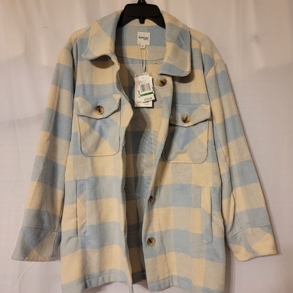 Kensie Tops - Kensie Top  Size Large Arctic blue combo